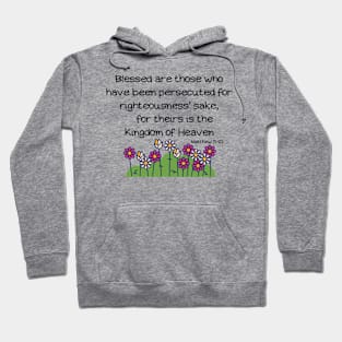 Beatitudes Matthew 5:10 Dark Letters Hoodie